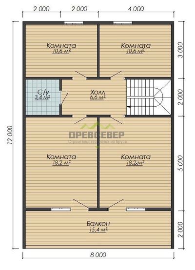План второго этажа проекта ДБ-162