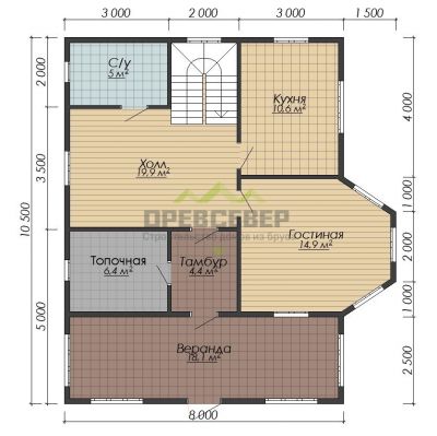 План первого этажа проекта ДБ-169