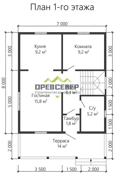 Полтора этажный дом проект