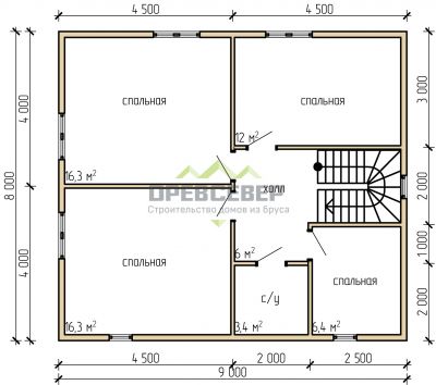 План второго этажа проекта ДБ-15