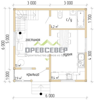 План первого этажа проекта ДБ-57