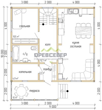 План первого этажа проекта ДБ-46
