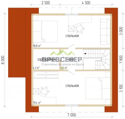 План второго этажа проекта ДБ-60