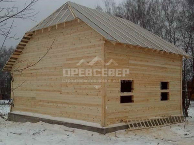 20. Строительство дома из профилированного бруса 8х10 по проекту ДБ-26 в Владимирской области, Киржачский район, д. Харламово