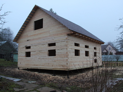 56. Строительство дома из обычного бруса по проекту ДБ-71 в Рузском районе д.Оселье