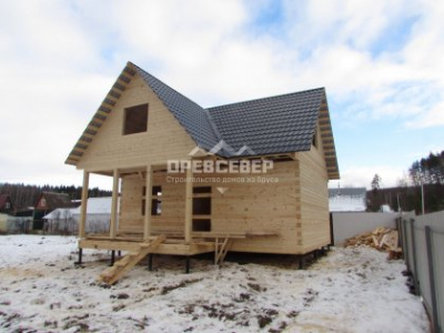 57. Строительство дома из профилированного бруса по проекту ДБ-84 в Тульской области, Алексинском районе, СНТ ДРУЖБА