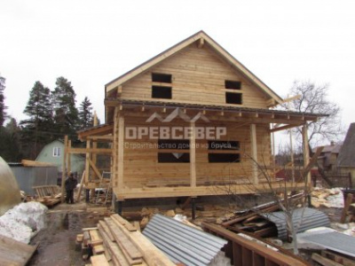 81. Строительство дома из обрезного бруса по проекту ДБ-135 в Ногинском районе, д. Марьино