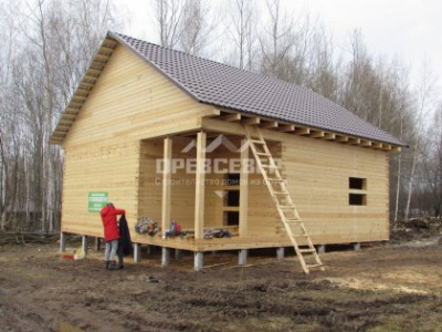 92. Строительство дома из профилированного бруса по проекту заказчика в Тульской области, д.Кожино