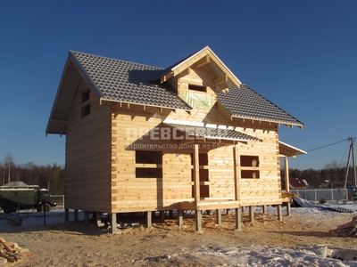 98. Строительство дома из профилированного бруса по проекту ДБ-156 в МО, г.о Клин, д.п. Щучье озеро