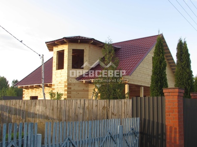 106. Строительство дома из профилированного бруса по проекту  ДБ-53 в Тверской области, Старицком районе, д. Горки