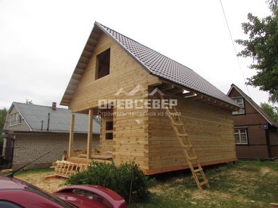 107. Строительство дома из профилированного бруса по проекту ДБ-77 в МО, Можайском районе, д. Крылатки