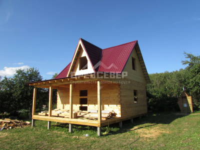 129. Строительство дома из профилированного бруса по проекту ДБ-32 в Нижегородской области, Богородском районе, СНТ 