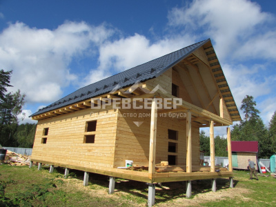 141. Строительсвто дома из профилированного бруса по проекту ДБ-104 в Тверской области, Калиниском районе, д. Савино