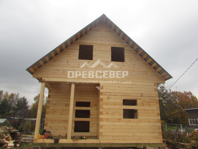 144. Строительство дома из обрезного бруса по проекту ДБ-43 в г. Ярославль, п. Толга