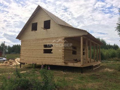 12. Строительство дома из бруса 7х9 по проекту ДБ-65 в городском округе Шаховская, СНТ 