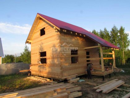 36. Строительство дома из профилированного бруса по проекту ДБ-89 в Чеховском районе СНТ Солнечное