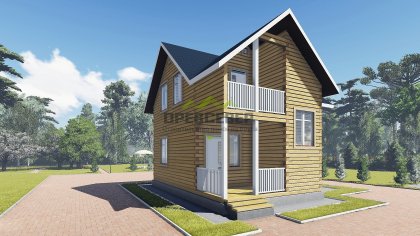 Двухэтажный дом из бруса 8х8 (ДБ-23)