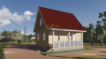 Дом из бруса 7х8 с мансардой (ДБ-51)