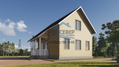 Дом из бруса 7х8 с террасой (ДБ-60)