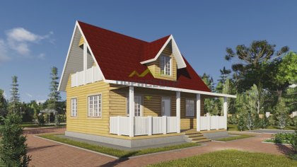 Дом из бруса 6х9 с балконом (ДБ-62)