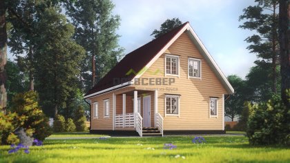 Дом из бруса 7х9 с мансардой (ДБ-71)