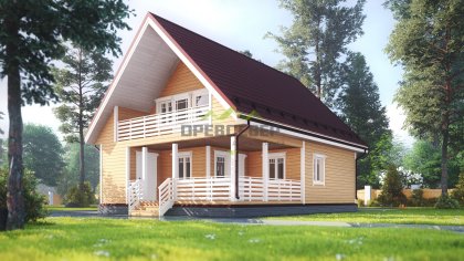 Дом из бруса 8 на 11 с мансардой (ДБ-81)