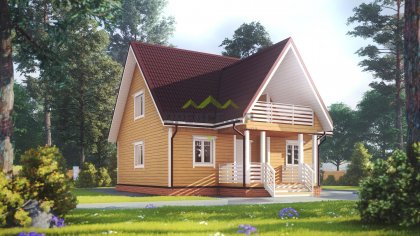 Дом из бруса 8х9 с мансардой (ДБ-93)