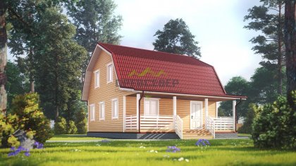 Дом из бруса 8х8 с террасой (ДБ-95)