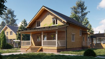 Полутораэтажный дом из бруса 8х10 (ДБ-135)