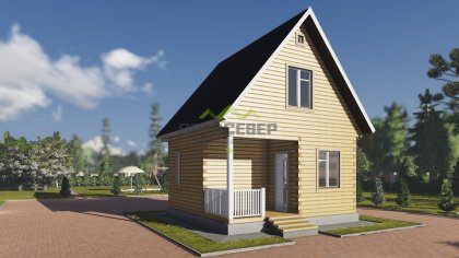 Баня из бруса 6х6 с мансардой (ББ-04)