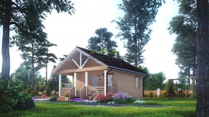 Баня из бруса 6х8 с террасой (ББ-11)