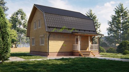 Мансардный дом из бруса 8х8 (ДБ-165)