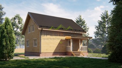 Полутораэтажный дом из профилированного бруса 8х9 (ДБ-167)