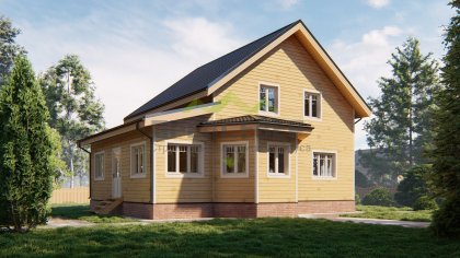 Полутораэтажный дом с эркером 8х10 (ДБ-169)